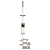 NNEVL Floor to Ceiling Cat Tree Light Grey 268.5-294.5 cm