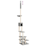 NNEVL Floor to Ceiling Cat Tree Light Grey 268.5-294.5 cm