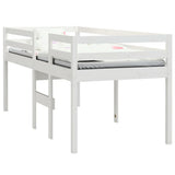 NNEVL High Sleeper Bed White 92x187 cm Single Bed Size Solid Wood Pine