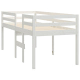 NNEVL High Sleeper Bed White 92x187 cm Single Bed Size Solid Wood Pine