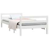 NNEVL Bed Frame White 92x187 cm Single Bed Size Solid Wood Pine