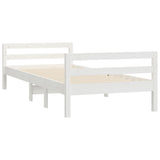 NNEVL Bed Frame White 92x187 cm Single Bed Size Solid Wood Pine