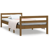 NNEVL Bed Frame Honey Brown 92x187 cm Single Bed Size Solid Wood Pine