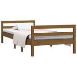 NNEVL Bed Frame Honey Brown 92x187 cm Single Bed Size Solid Wood Pine