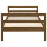 NNEVL Bed Frame Honey Brown 92x187 cm Single Bed Size Solid Wood Pine