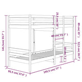 NNEVL Bunk Bed 92x187 cm Solid Wood Pine