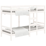 NNEVL Bunk Bed White 92x187 cm Solid Wood Pine