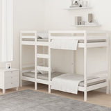 NNEVL Bunk Bed White 92x187 cm Solid Wood Pine