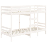 NNEVL Bunk Bed White 92x187 cm Solid Wood Pine