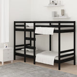 NNEVL Bunk Bed Black 92x187 cm Solid Wood Pine
