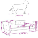 NNEVL Dog Bed Black 95x55x30 cm Velvet
