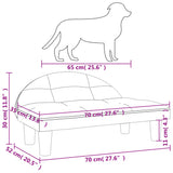 NNEVL Dog Bed Light Grey 70x52x30 cm Velvet