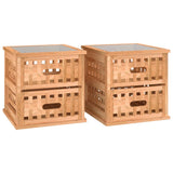 NNEVL Bedside Cabinets 2 pcs 34x34x34 cm Solid Wood Walnut