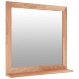 NNEVL Wall Mirror 55x55 cm Solid Wood Walnut