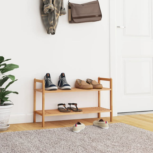 NNEVL Shoe Rack 69x27x41 cm Solid Wood Walnut