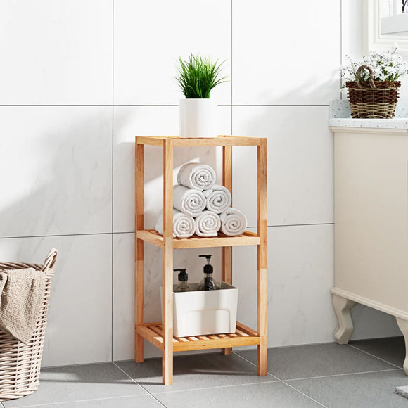 NNEVL Bathroom Shelf 36x36x79 cm Solid Wood Walnut