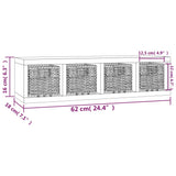 NNEVL Wall Shelf with Baskets 62x18x16 cm Solid Wood Walnut