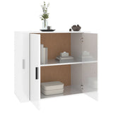 NNEVL Sideboard High Gloss White 80x33x70 cm Engineered Wood