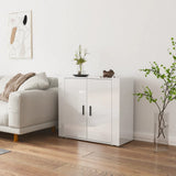 NNEVL Sideboard High Gloss White 80x33x70 cm Engineered Wood