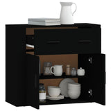 NNEVL Sideboard Black 80x33x70 cm Engineered Wood