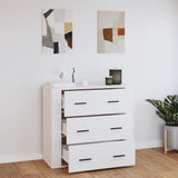 NNEVL Sideboard White 80x33x70 cm Engineered Wood
