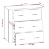 NNEVL Sideboard White 80x33x70 cm Engineered Wood