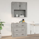 NNEVL Wall Cabinet Concrete Grey 80x33x80 cm Engineered Wood