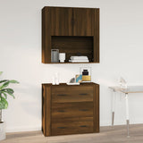 NNEVL Wall Cabinet Brown Oak 80x33x80 cm Engineered Wood