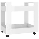 NNEVL Desk Trolley High Gloss White 60x45x60 cm Engineered Wood