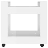 NNEVL Desk Trolley High Gloss White 60x45x60 cm Engineered Wood