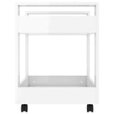 NNEVL Desk Trolley High Gloss White 60x45x60 cm Engineered Wood