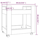 NNEVL Desk Trolley High Gloss White 60x45x60 cm Engineered Wood