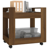 NNEVL Desk Trolley Brown Oak 60x45x60 cm Engineered Wood