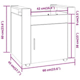 NNEVL Desk Trolley Sonoma Oak 60x45x60 cm Engineered Wood
