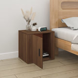 NNEVL Bedside Cabinet Brown Oak 50x39x47 cm