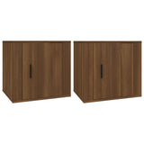 NNEVL Bedside Cabinets 2 pcs Brown Oak 50x39x47 cm