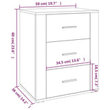 NNEVL Bedside Cabinet Concrete Grey 50x36x60 cm Engineered Wood