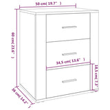 NNEVL Bedside Cabinet Smoked Oak 50x36x60 cm Engineered Wood