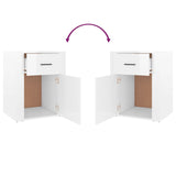 NNEVL Bedside Cabinet High Gloss White 50x36x60 cm Engineered Wood