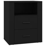 NNEVL Bedside Cabinet Black 50x36x60 cm Engineered Wood