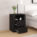 NNEVL Bedside Cabinet Black 50x36x60 cm Engineered Wood