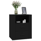 NNEVL Bedside Cabinet Black 50x36x60 cm Engineered Wood