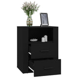 NNEVL Bedside Cabinet Black 50x36x60 cm Engineered Wood