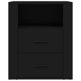 NNEVL Bedside Cabinet Black 50x36x60 cm Engineered Wood
