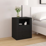 NNEVL Bedside Cabinet Black 50x36x60 cm Engineered Wood