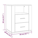 NNEVL Bedside Cabinet Grey Sonoma 50x36x60 cm Engineered Wood