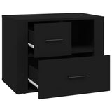 NNEVL Bedside Cabinet Black 60x36x45 cm Engineered Wood
