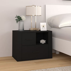 NNEVL Bedside Cabinet Black 60x36x45 cm Engineered Wood