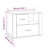 NNEVL Bedside Cabinet Grey Sonoma 60x36x45 cm Engineered Wood
