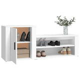 NNEVL Shoe Cabinet White 130x35x54 cm Engineered Wood